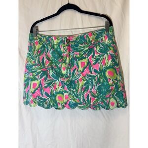 Lilly‎ Pulitzer Colette Skort Size 12 Guac And Roll RARE PRINT II23